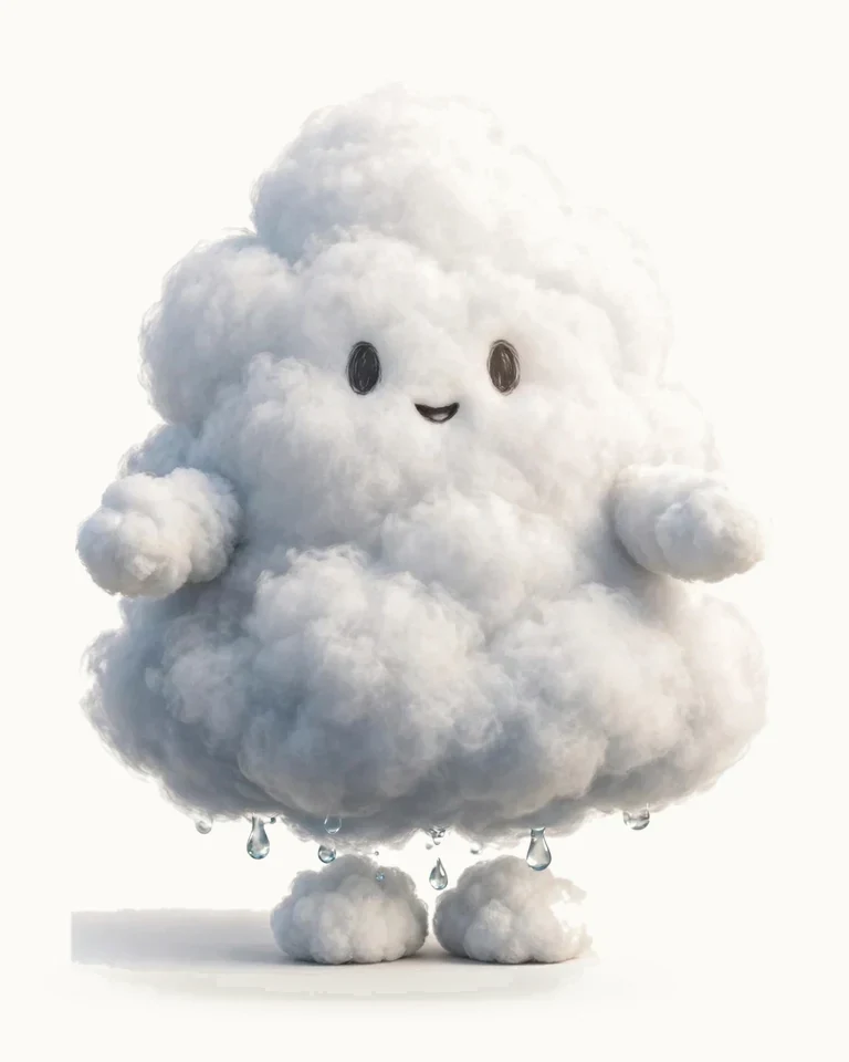 Nimbo, a small floating cloud figure